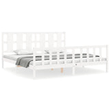 Bed Frame without Mattress White Solid Wood Pine 3192247