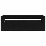 TV Cabinet with LED Black Oak 120 x 35 x 40 cm Engineered Wood 862559