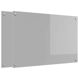 Kitchen Backsplash 2 pcs Light Grey 90 x 60 cm Tempered Glass 3415454