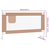 Toddler Safety Bed Rail Taupe 150x25 cm Fabric 10220