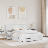 Bed Frame with Headboard White 160 x 200 cm Engineered Wood 3410870