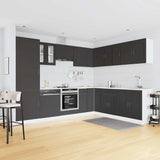 14 Piece Kitchen Cabinet Set Porto Black Engineered Wood 3314992