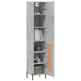 Highboard Concrete Grey 34.5x34x180 cm Engineered Wood 3199117