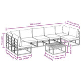 Garden Sofa Set with Cushion 8 pcs Black Aluminium 3378851