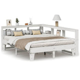 Bookcase Bed without Mattress White 160x200cm Solid Wood Pine 3324533