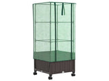 Garden Planter with Greenhouse Cover&Wheels Brown PP 3422929