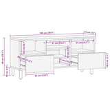 TV Cabinet White Wash Finish 100 x 33 x 46 cm Solid Mango Wood 4017882