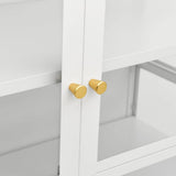 Display Cabinet White 90x40x180 cm Steel and Tempered Glass 336080