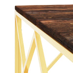 Coffee Table Gold Stainless Steel and Solid Wood Reclaimed 349974