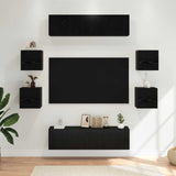 TV Cabinet Set 8 pcs 120 x 30 x 30 cm Black Oak Engineered Wood 3438613