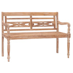 Batavia Bench 120 cm White Wash Solid Teak Wood 316035