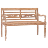 Batavia Bench 120 cm White Wash Solid Teak Wood 316035