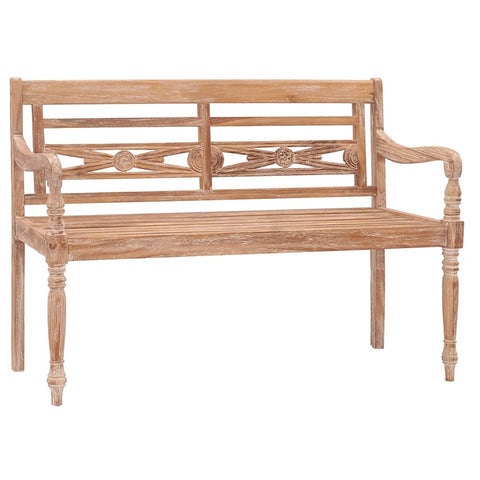 Batavia Bench 120 cm White Wash Solid Teak Wood 316035