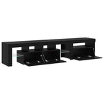 TV Cabinets 2 pcs with LED Lights Black Oak Engineered Wood 3332518