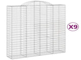 Arched Gabion Baskets 9 pcs 200x50x220/240 cm Galvanised Iron 3146453