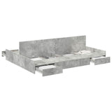 Storage Bed Frame Concrete Grey 140 x 190 cm Engineered Wood 3335312