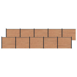Fence Panel 10 pcs WPC and Aluminium Brown 3429465