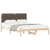 Bed Frame with Upholstered Headboard Taupe 160 x 200 cm 877967