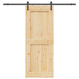 Sliding Door with Hardware Set 90x210 cm Solid Wood Pine 3332709