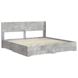 Bed Frame with Storage and Headboard Concrete Grey 3414434