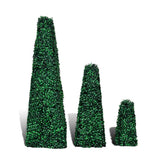 Set of 3 Artificial Boxwood Pyramid Topiary 41622