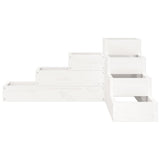Garden Planter 4-Tier 80.5x79x36 cm White Solid Wood Pine 825318