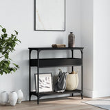 Console Table with Shelf Black 75x29x75cm Engineered Wood 837712