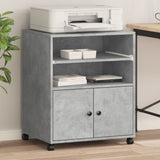 Printer Stand with Wheels Concrete Grey 60x48x74 cm 840635
