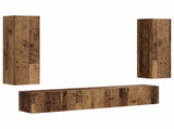 TV Cabinet Set Wall-mounted 3 pcs Old Wood Engineered Wood 3408986