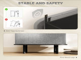 Tambour Sideboard with Fluted Sliding Doors, Modern Kitchen Cupboard with Storage Shelves and Wooden T3398P424866