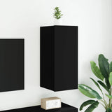 TV Wall Cabinet with LED Lights Black 30.5x35x70 cm 837234