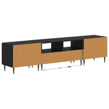 5 Piece LED TV Cabinet Black Engineered Wood 3416514