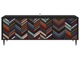 TV Cabinet OMMEN 102 x 33 x 51 cm Black Oak Engineered Wood 8007099