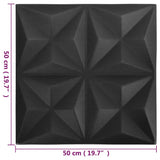 3D Wall Panels 48 pcs 50x50 cm Origami Black 12 m 150918