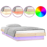 LED Bed Frame without Mattress 90x200 cm Solid Wood 819957