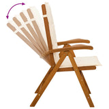 Reclining Garden Chairs 8 pcs Natural Solid Acacia Wood 3434476