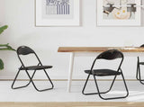 Folding Chair 2 pcs Black 48 x 43.5 x 81 cm Faux Leather 42029048