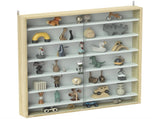7-Tier Wall Display Shelf Unit Cabinet w/ 6 Adjustable Shelves Glass Doors Home Office Ornaments T3398P342392