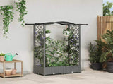Raised Bed with Trellis and Roof Light Grey 124 x 40 x 125 cm 42032575