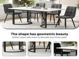 140 x 80cm Dining Table,, Kitchen Table, Metal Frame Rectangular Dining Table in WF321820AAS