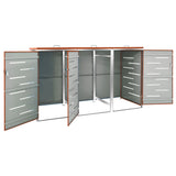Triple Wheelie Bin Shed 207x77.5x112.5 cm Stainless Steel 149564