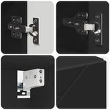 Mirror Cabinet with Door Black 80 x 17 x 55 cm Engineered Wood 883355