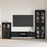TV Cabinet Set with Drawer FLORIN 3 pcs Black Engineered Wood 3397955