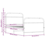 Bed Frame Without Mattress 90x190 cm Single Sonoma Oak Engineered Wood 4100268