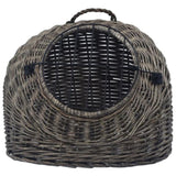 Cat Transporter Grey 50x42x40 cm Natural Willow 170905