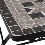Mosaic Bistro Set Grey and Black Powder-coated iron and ceramic 279690
