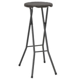 Bar Chair Set of 2 Brown HDPE Standard Foldable Bar Stool 44559