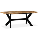 244805 Dining Table Solid Mango Wood and Steel Cross 180 cm
