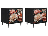 Bedside Cabinet BORNE 2 pcs Black Oak 36 x 33 x 51 cm 8007244
