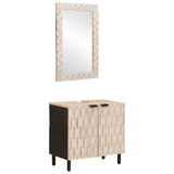 Bathroom Sets with Storage White Wash Finish Solid Mango Wood 3310030